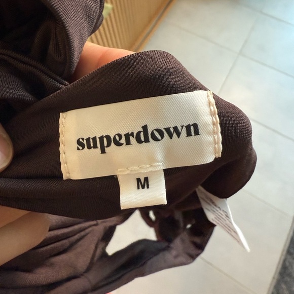 Revolve Superdown chocolate Brown cut out bodysuit - Picture 9 of 9